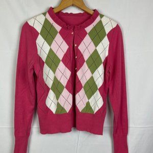 Pink & Green Argyle Sweater